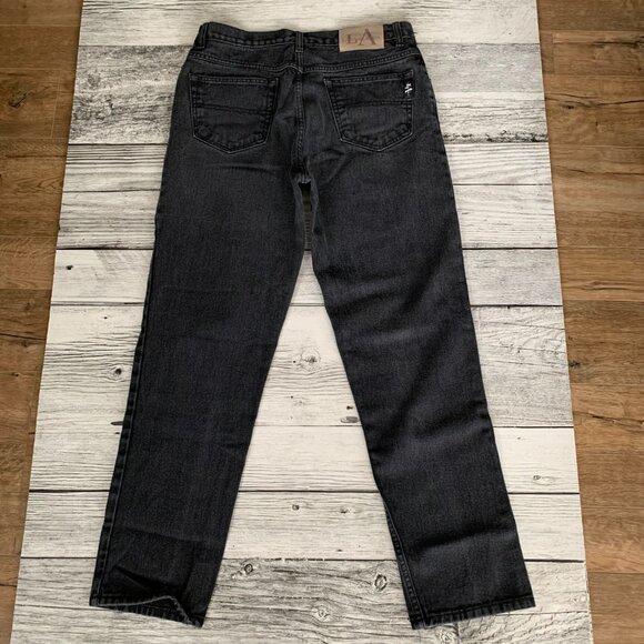 Vintage 90s LA Blues Faded Washed Black Denim Tapered Straight Leg Jeans - Picture 3 of 11